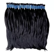 Cabelo Indiano 100% Humano 100gramas 65-70cm Liga Azul Cor Castanho Medio