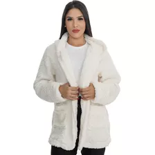 Casaco De Frio Feminino Jaqueta Sobretudo Teddy Pelinho