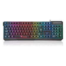 Teclado Membrana Gamer Motospeed K70, Rgb, Abnt2 - Preto