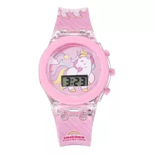 Reloj Digital Niña Unicornio Rosado Kawaii Con Luz + Regalo