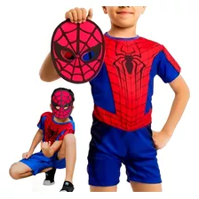 Fantasia Homem Aranha Infantil C/máscara Spiderman 1 A 10