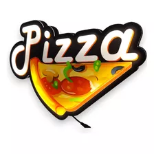 Luminoso Vintage Luminária Decoração Led Pizza Pizzaria 12v