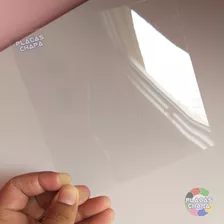 2 Placas Petg Cristal Transparente 1mm X 25cm X 25cm