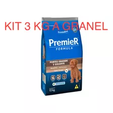 Kit 3 Kg Ração A Granel Premier Cães Filhotes Raças Gran
