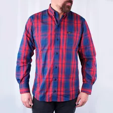 Camisa Para Hombre Lec Lee Cuadros Rojo