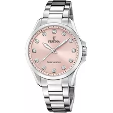 Reloj Festina Mujer Acero Solar Rosa Piedras Moda F20654.2 Color De La Malla Plateado Color Del Bisel Plateado Color Del Fondo Rosa Claro