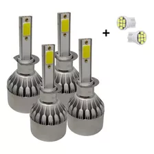 Kit 4 Lâmpadas Farol Super Led C6 6000k Alto/baixo + Milha