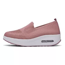 Zapatos Casuales De Malla Transpirable Para Mujer Con Cordon