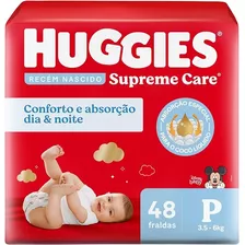 Fraldas Huggies Supreme Care Recém-nascido P X 48 Unidades