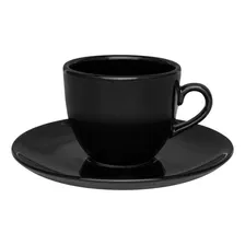 Taza De Té 200 Ml Cerámica Oxford Coup Black 6 Unidades Color Negro