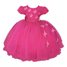 Vestido Princesinha E Barbie Festa Infantil Rosa Pink Luxo
