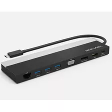 Docking Station Usb-c, Hub 13 Em 1, Displayport + Hdmi + Vga