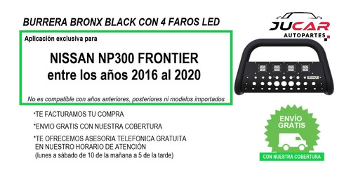 Burrera 4x4 Off Road Nissan Np300 Frontier 2016-2019 Faros Centrales Foto 8