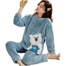 Pijama Peluche Largo Osos Plus Abrigados Varios Colores