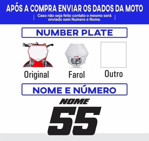 Kit Adesivo Xtz 125 Motocross Brilho 0,20mm Deixe sua moto de trilha muito  mais bonita e resistente com os…