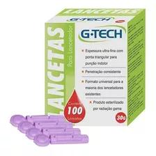 Lanceta Simples Descartável 30g Ultra Fina Com 100 Unidades