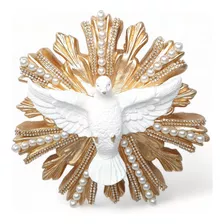 Imagem Divino Espirito Santo 24cm Pérola Strass Parede Paz 