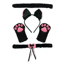 Kit Gatinho 4 Peças Preto E Rosa