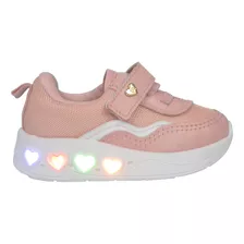 Zapatilla Niña Molekinha Luces Led Abrojo Elástico 2720/106