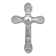 Crucifixo - Metal Cromado 20cm Para Lapide,túmulo, Cemitério