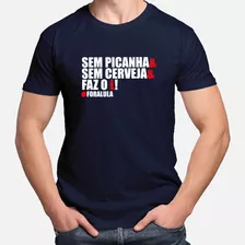 Camiseta Camisa Baby Look Fora Lula Brasil 100% Algodão Md1
