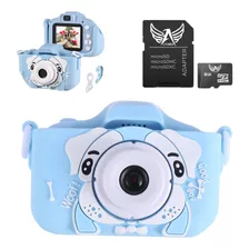  Camera Digital Infantil Foto Voz Com Capa E Alça Cartão 8gb