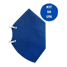 Kit 50 Respirador Ecoar Pff3 Sem Valvula Cor Azul Desenho Do Tecido Peça Semifacial Filtrante Para Partículas