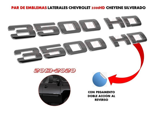 Par De Emblemas Chevrolet Cheyenne Silverado 3500 Hd 13-20 Foto 2