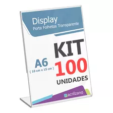 Kit 100 Display Mesa P/pix Maquininha 10x15 Ps L A6 Balcão