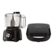 Sanduicheira Gourmet + Processador Mondial Preto 220v