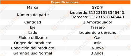 (1) Amortiguador Tra Gas Der O Izq Logan Renault 15/19 Syd Foto 2