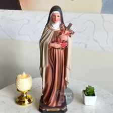 Santa Terezinha Das Rosas Resina 40cm Imagem Detalhada