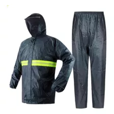 Conjunto Capa De Chuva Para Motoqueiro Com Capuz Adulto