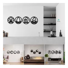 4 Elementos # 4 Cuadros Decorativos Moderno Madera Mdf 