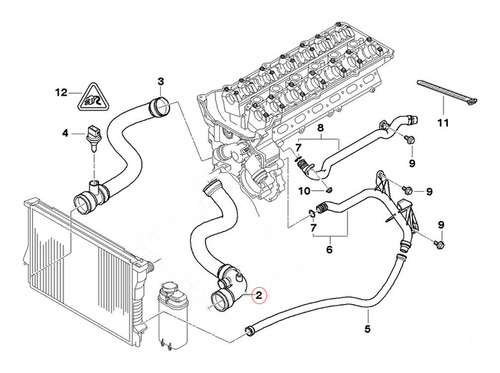 Conector Manguera Radiador Superior Bmw 325ci 2.5l 2002 Foto 6