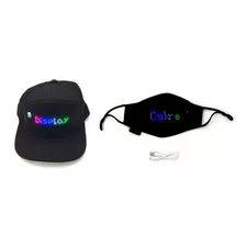 Cubrebocas Y Gorra Led Personalizable Con App 