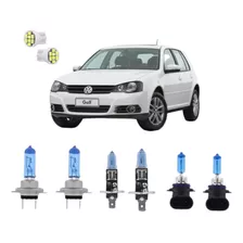 Kit Lampadas Super Brancas Vw Golf 2007 A 2013 Farol + Milha