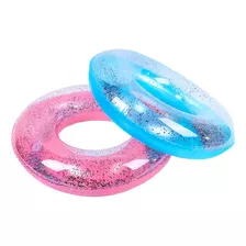 Kit 3 Boia Inflável Redonda C/ Glitter Circular 70cm Piscina