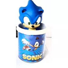 Boneco Sonic Mais Copo Azul Ou Branco 