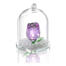 H&d - Figura Decorativa Con Forma De Rosa De Cristal