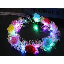 Cintillo Diadema De Flores Con Luces, Corona Niñas, Mujeres