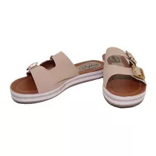 Sandalia Rasteira Feminina Birken - Fivela/ Palha - Sophia