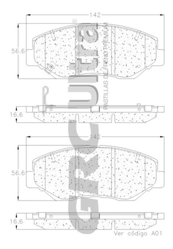 Balata Delantera Honda Accord 2007 2008 2009 2010 Grc Ultra Foto 2