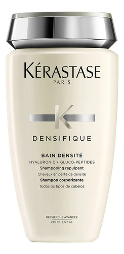 Kérastase Densifique Bain Densité Shampoo Densificador Para Cabelos Finos Com Perda De Densidade, Fortalece E Dá Volume, Com Stemoxydine E Ácido Hialurônico, 250 Ml