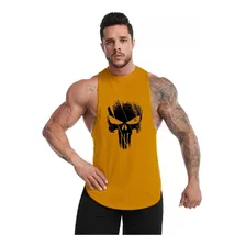 Polera Musculosa The Punisher Hombre Gimnasio Cuello Redondo