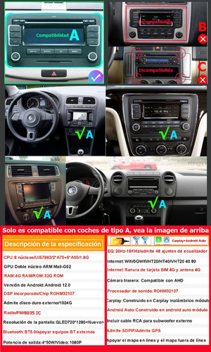 Radio Estreo Auto Para Vw Amarok Tiguan Passat Gol Bora Foto 5