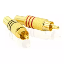 Plug Conector Rca 6mm Macho Dourado/gold 6 Pares 12 Pçs 