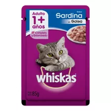 Alimento Whiskas 1+ Whiskas Gatos Para Gato Adulto Todos Los Tamaños Sabor Sardina En Salsa En Sobre De 85 g