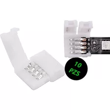 10 Pzs Conector Tira Led Rgb 4 Pines 10 Mm De Ancho