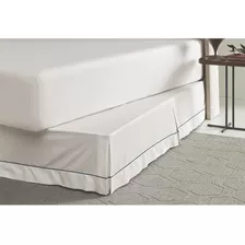 Saia Para Cama Box King Trussardi Lamone Branco Cor Branco - Marinho